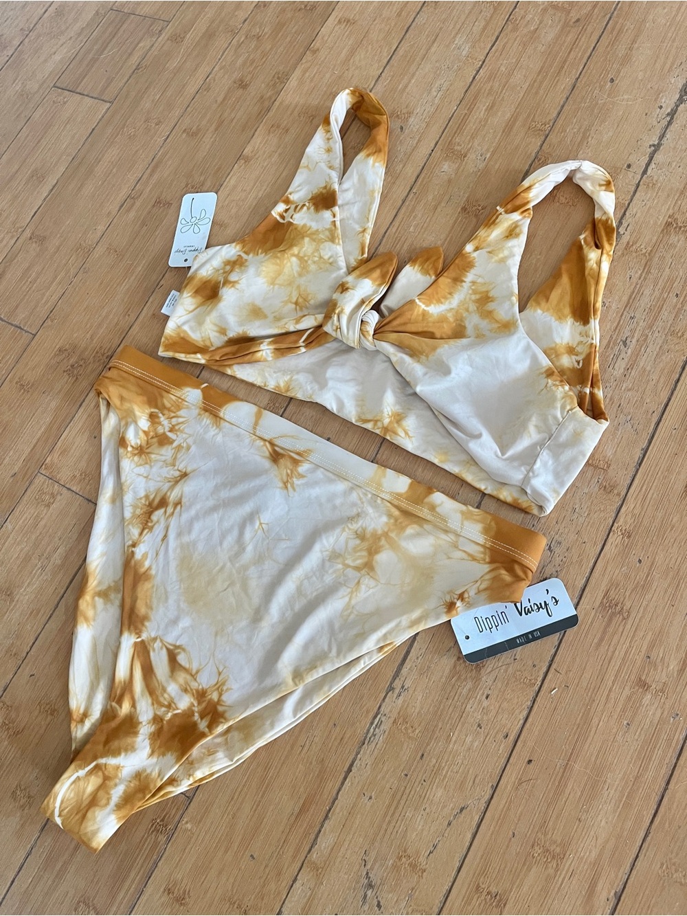 NWT Anthropologie DIPPIN’ DAISY’S Honey Tie Dye Two Piece Swimsuit Bikini
